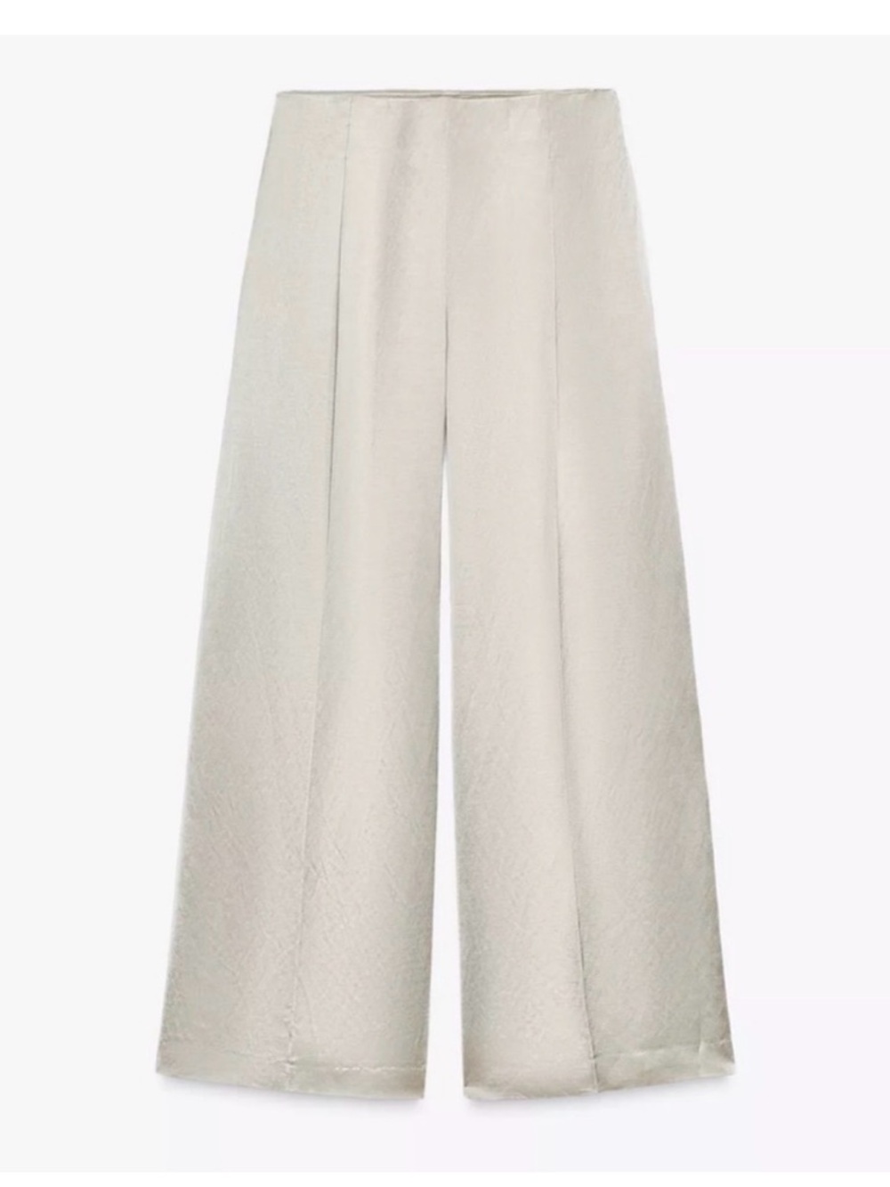 ZARA Wide Leg High-Rise Cream Trousers